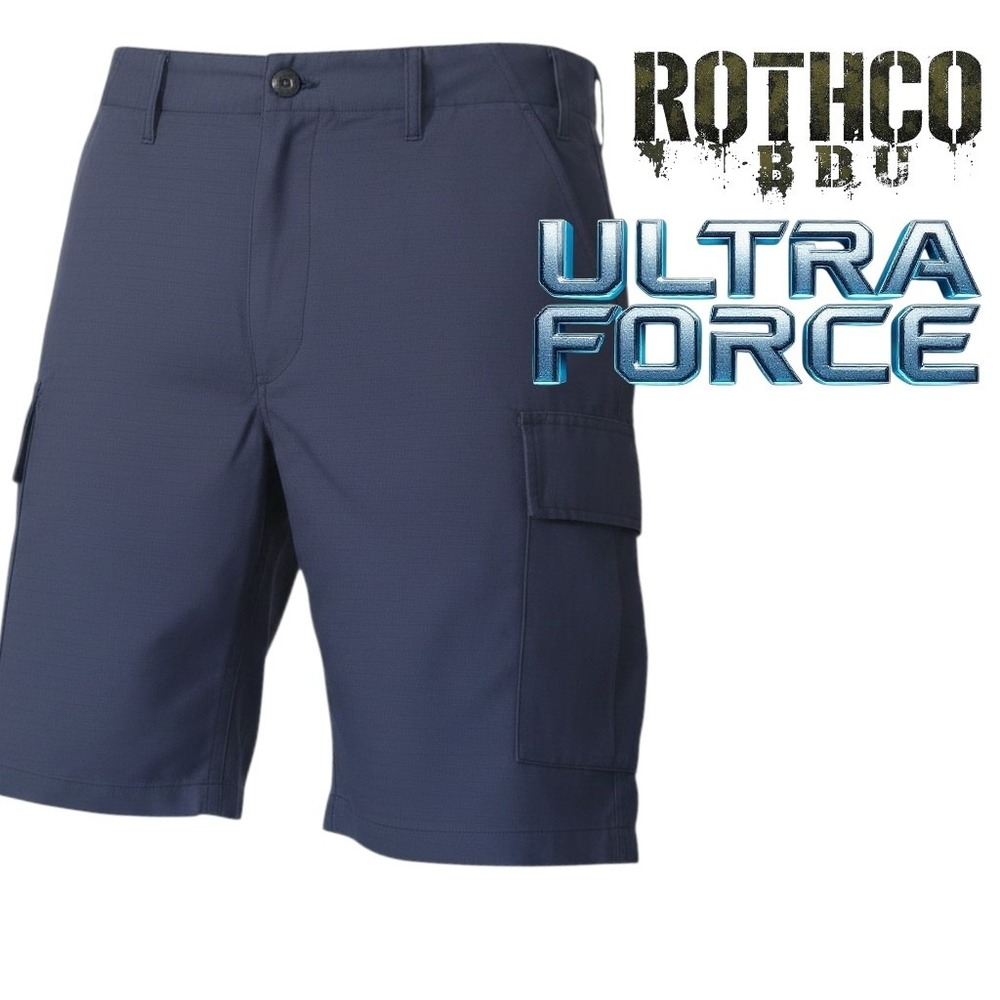 Rothco Cargo Shorts Mens Small Navy Blue Ultra Force BDU Ripstop Tactical